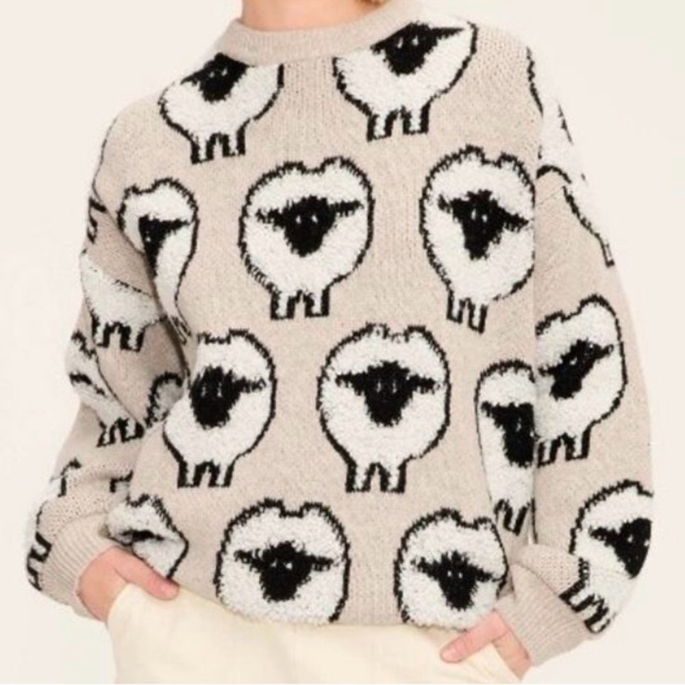 Woolrich Beige Sheep Pattern Sweater